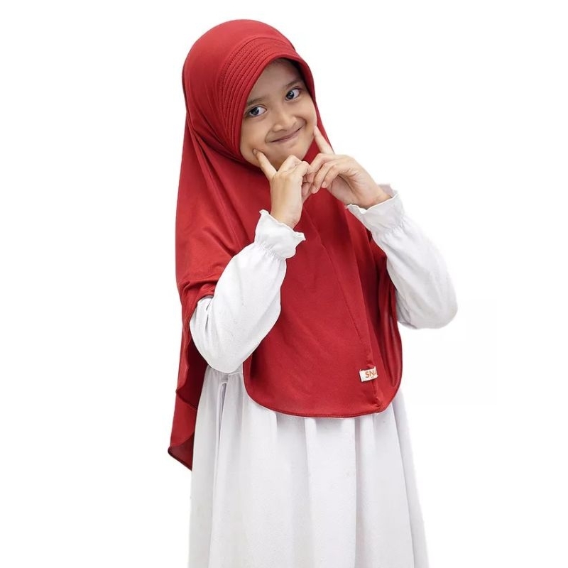 Jilbab Anak Khimar Syari Ukuran Tanggung / Kerudung Anak Jersey Premium