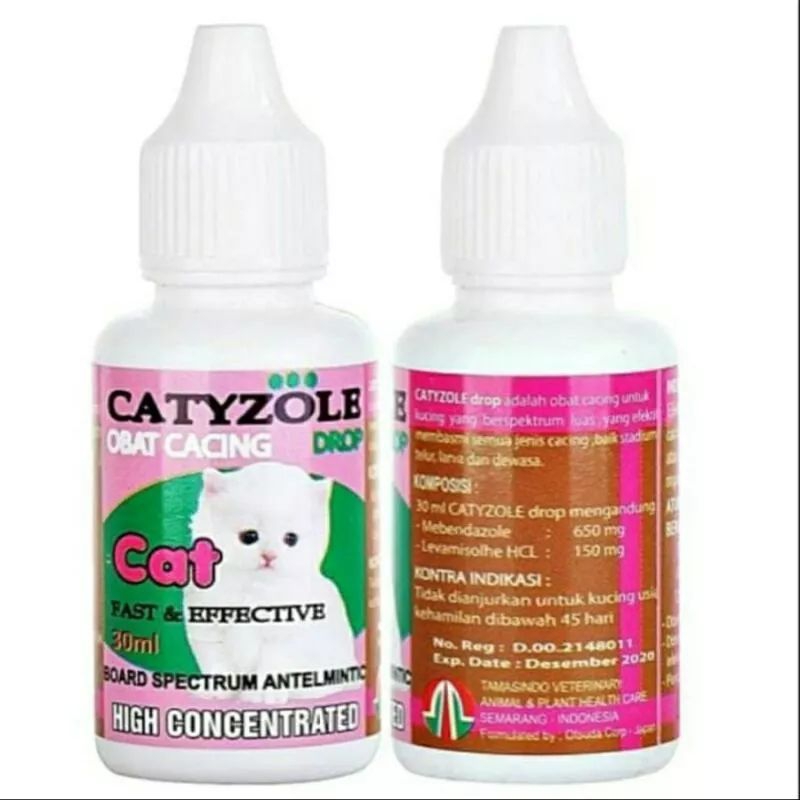 GPSS- CATYZOLE DROP 30ml Obat Cacing Kucing Obat Anti Cacing Kucing Obat Cacing Anjing Obat Cacing Kitten Obat Penambah Nafsu Makan Kucing Vitamin Kucing