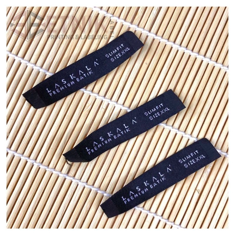 

label Woven bordir/ label baju/label merk label tenun bordir