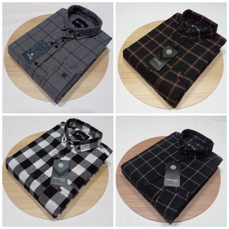 Kemeja Flanel Pria Lengan Pendek Kotak Kotak Premium High Quality Unisex Kemeja Pria Lengan Pendek