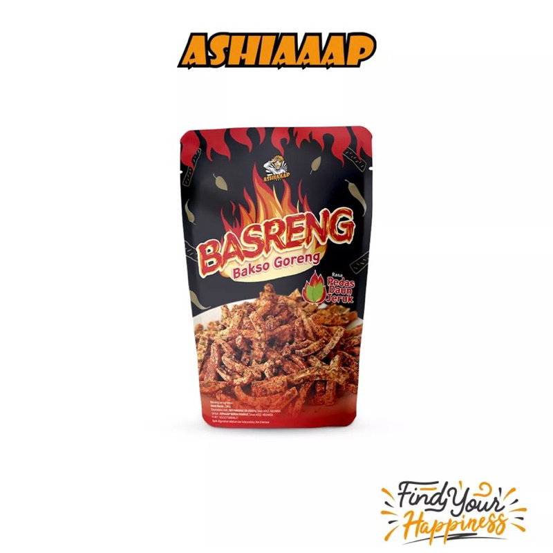 

Basreng Ashiaaap - Keripik Bakso Goreng Rasa Pedas Daun Jeruk 100gram