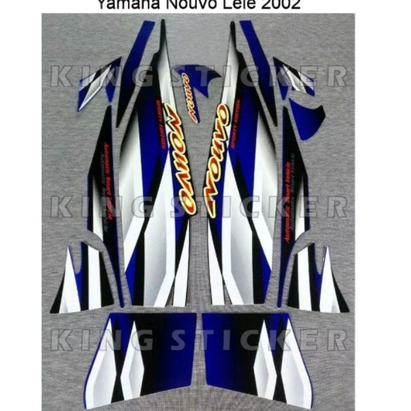 Striping stiker yamaha Nouvo lele warna Biru hitam