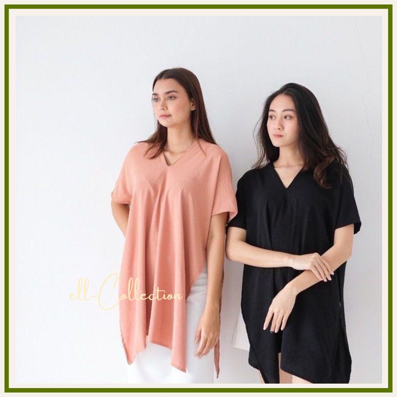 BAJU PAKAIAN NAGITA LONG SQUARE Crinkle Airflow Premium Atasan Tunik Wanita Kringkel Kekinian Blouse