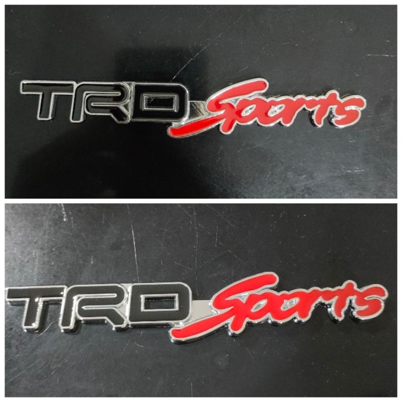 Emblem Logo stiker Lambang Huruf Tulisan Toyota TRD sports hitam-merah TRDsports universal