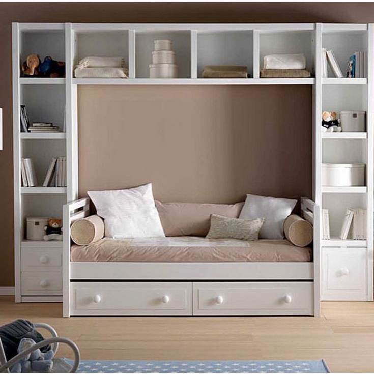 Bale Bale Model Lemari Buku Kayu Mahoni Cat Duco Putih | Lemari Buku CUstom Furniture Minimalis