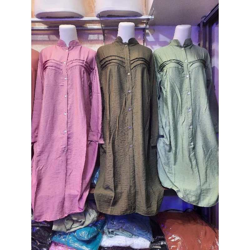 TUNIK LINEN POLO / TUNIK WANITA TERBARU / TUNIK MUSLIMAH WANITA / LONG TUNIK