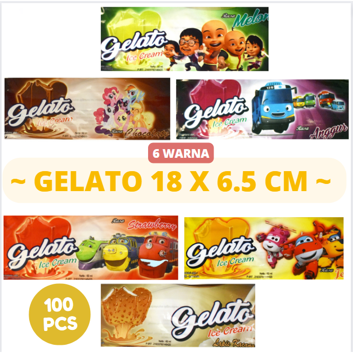 

GELATO es - bungkus es krim,kemasan es plastik / kemasan es stik - plastik untuk es krim