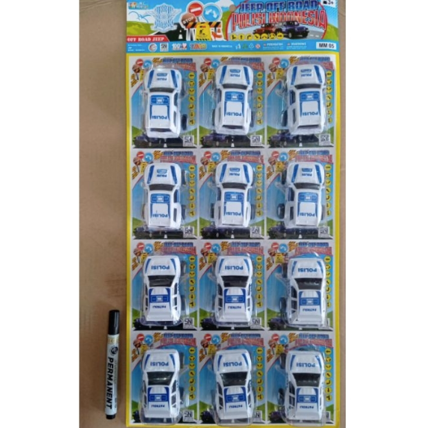 Mm 05 Mobil Polisi Jeep Off Road / Mobil Patroli Putih Biru Pull Back