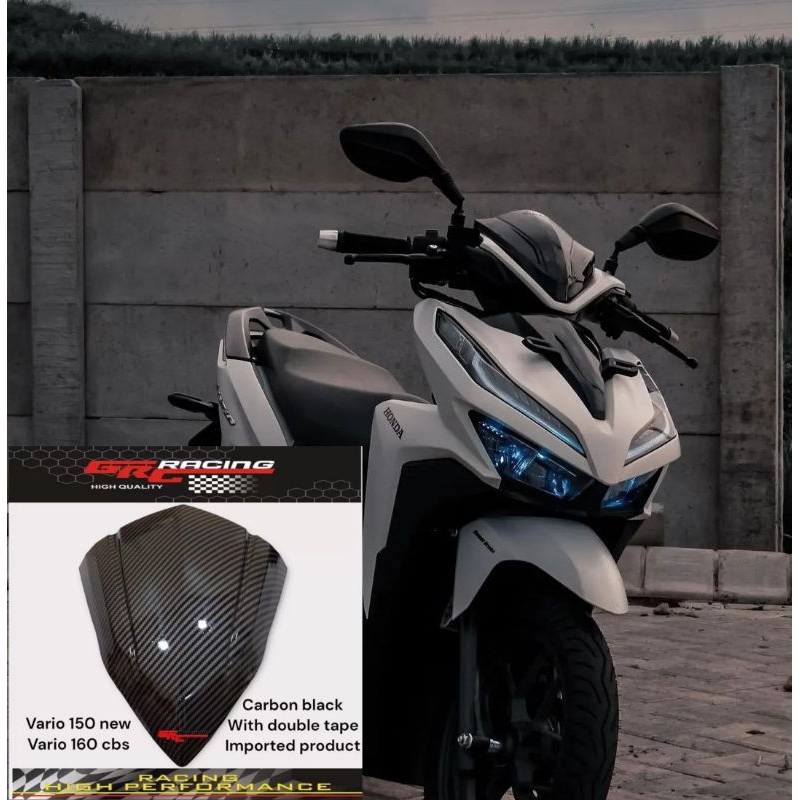 Visor honda vario 125 150 led new old bahan akrilik carbon celup wtp plus lem 3m dobel tape