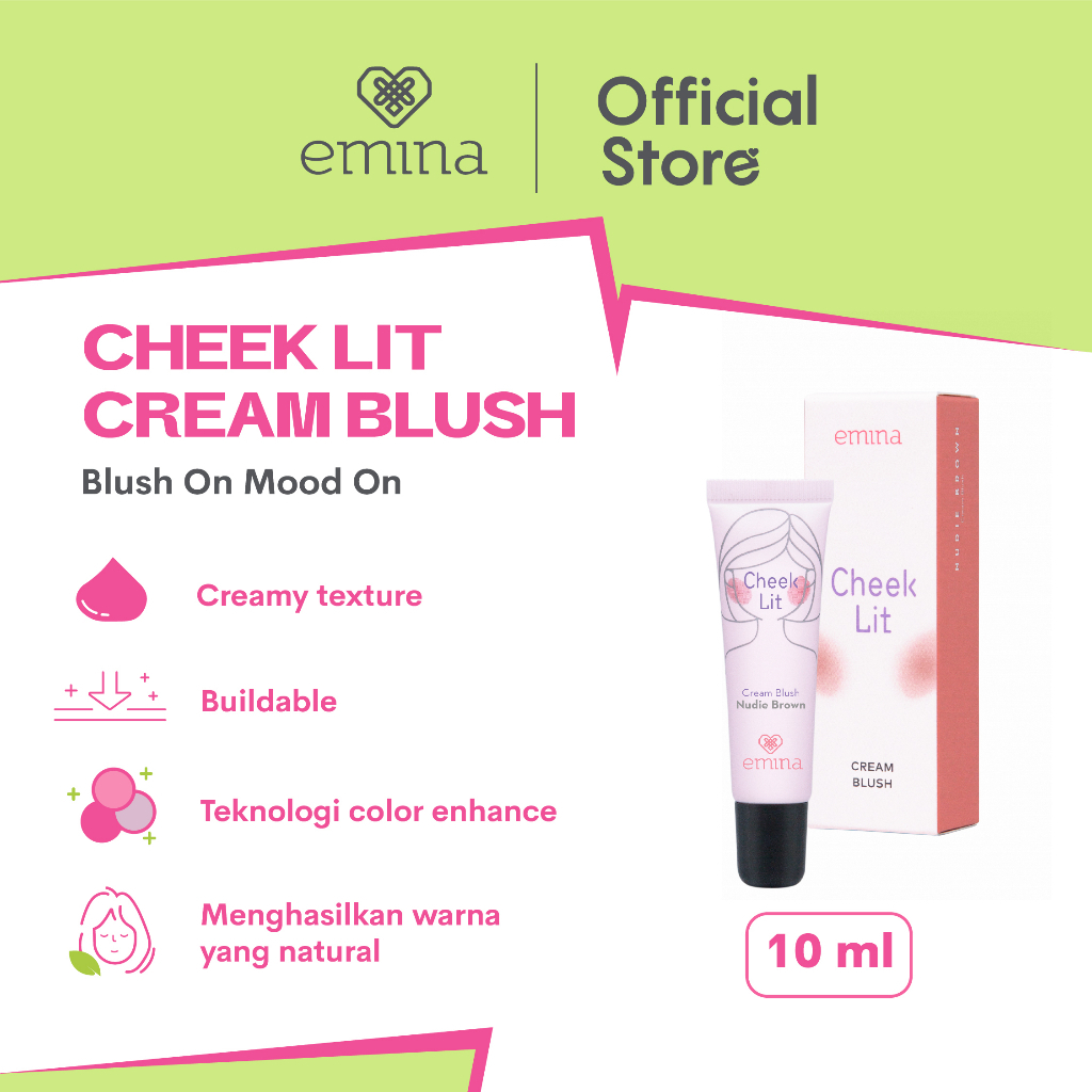 ✨ AKU MURAH ✨ Emina Cheek Lit Cream Blush 10 mL - Blush On Cream Tahan Lama