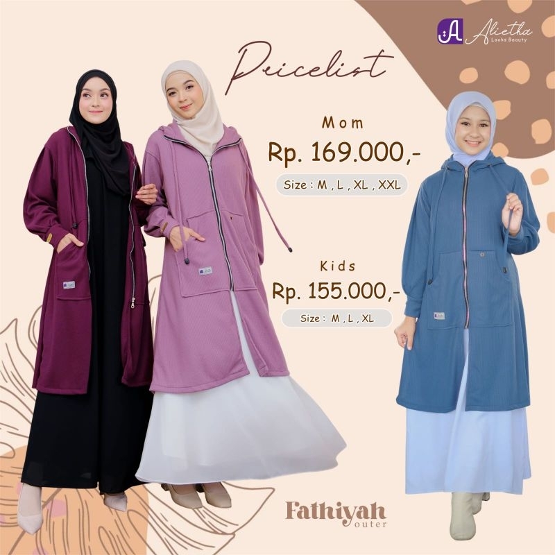 Jaket Outer Fathiyah Alietha Warna baru | Fathiyah Mom Kids