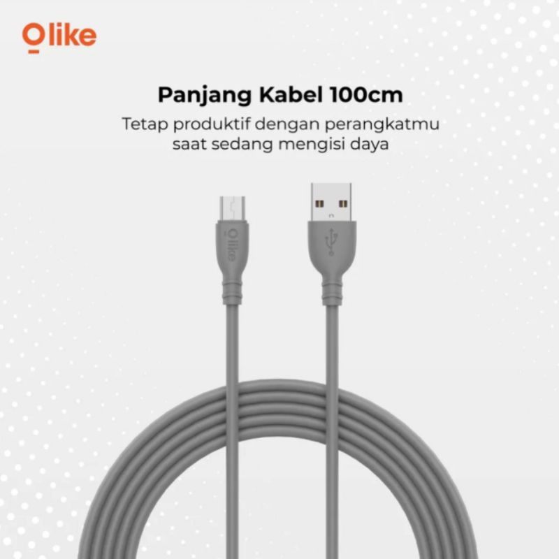 KABEL DATA MICRO USB FAST CHARGING 2.1A 100CM OLIKE D301M