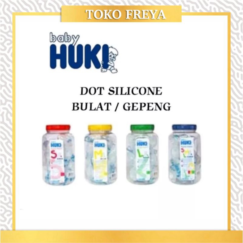 Huki Dot Bulat / Gepeng Silicone Nipple Size S M L Huki Dot Susu Bayi  Gepeng Kemasan Plastik