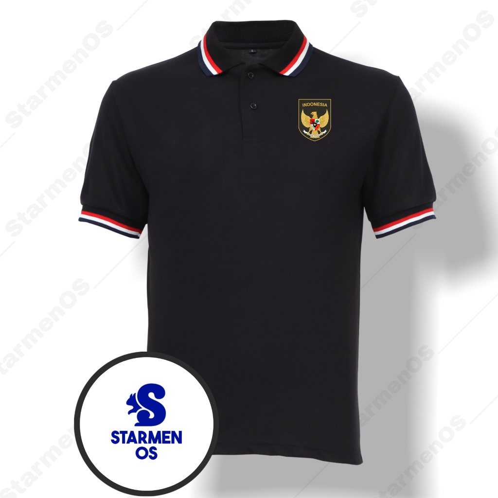 Kaos Wangki Polo T-Shirt Pria Kerah 3 List Logo GARUDA INDONESIA 2023