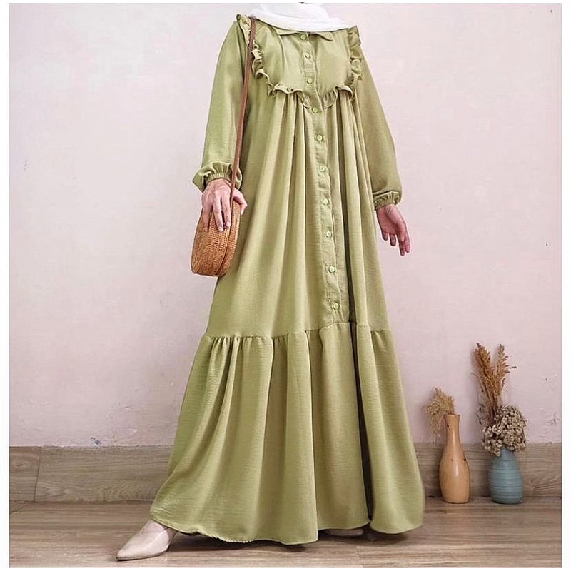 KAYLA DRESS PREMIUM / DRESS MUSLIM WANITA CRINKLE PREMIUM