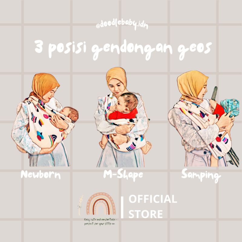 Gendongan Bayi || Geos Baby 1 Layer || Gendongan Bayi Lembut || Gendongan Multifungsi || Baby Gift