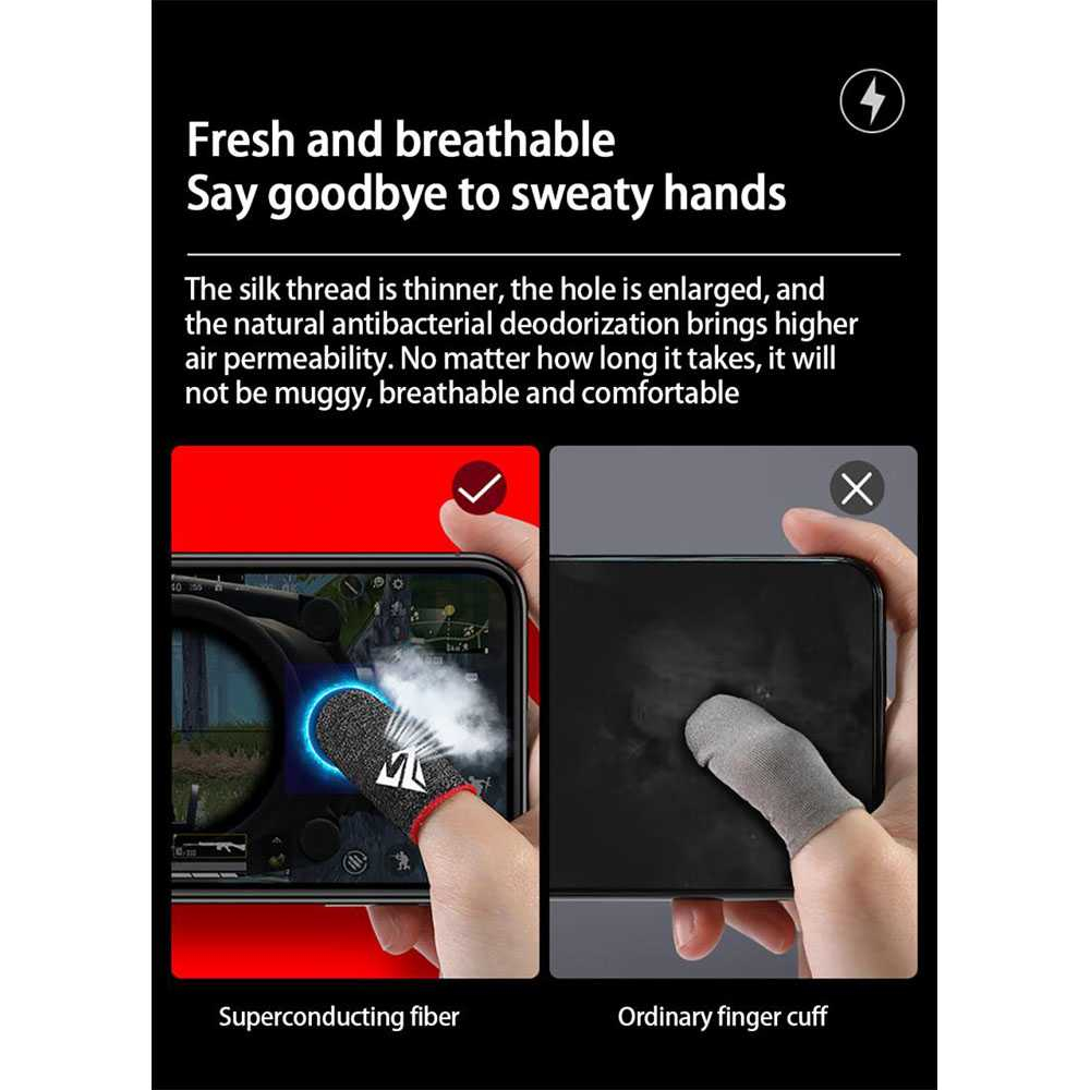 Sarung Tangan Jari Gaming Finger Sleeve Breathable Touchscreen Sarungtangan Khusus Gamers Material Berkualitas