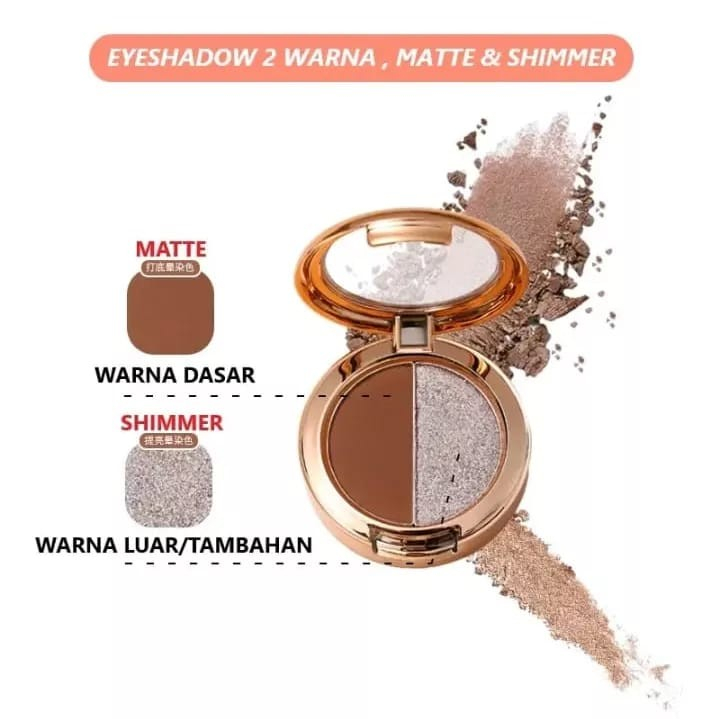 Lameila Lamailai Palet Eyeshadow Matte 2 Warna Eyeshadow Glitter LML5121