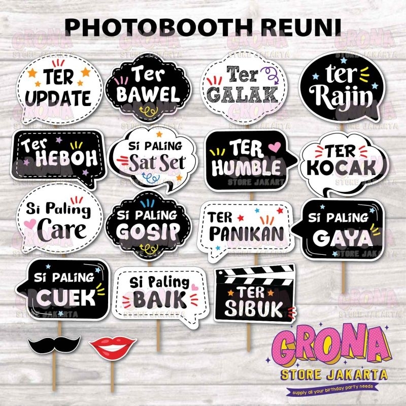 Reuni Fun Props Photobooth Property Reuni Acc Foto properti Photobooth