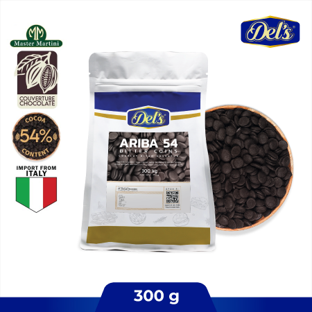 

Del's - Ariba Couverture Dark Chocolate Coin 54% / Cokelat Hitam Koin Kouvertur - 300 g