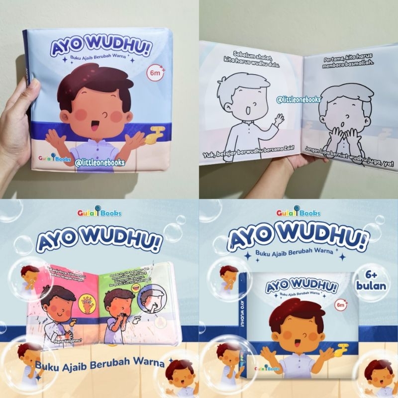 Buku Berubah Warna - Ayo Wudhu / bath book ayo wudhu gulalibooks / buku ajaib / baby book soft book