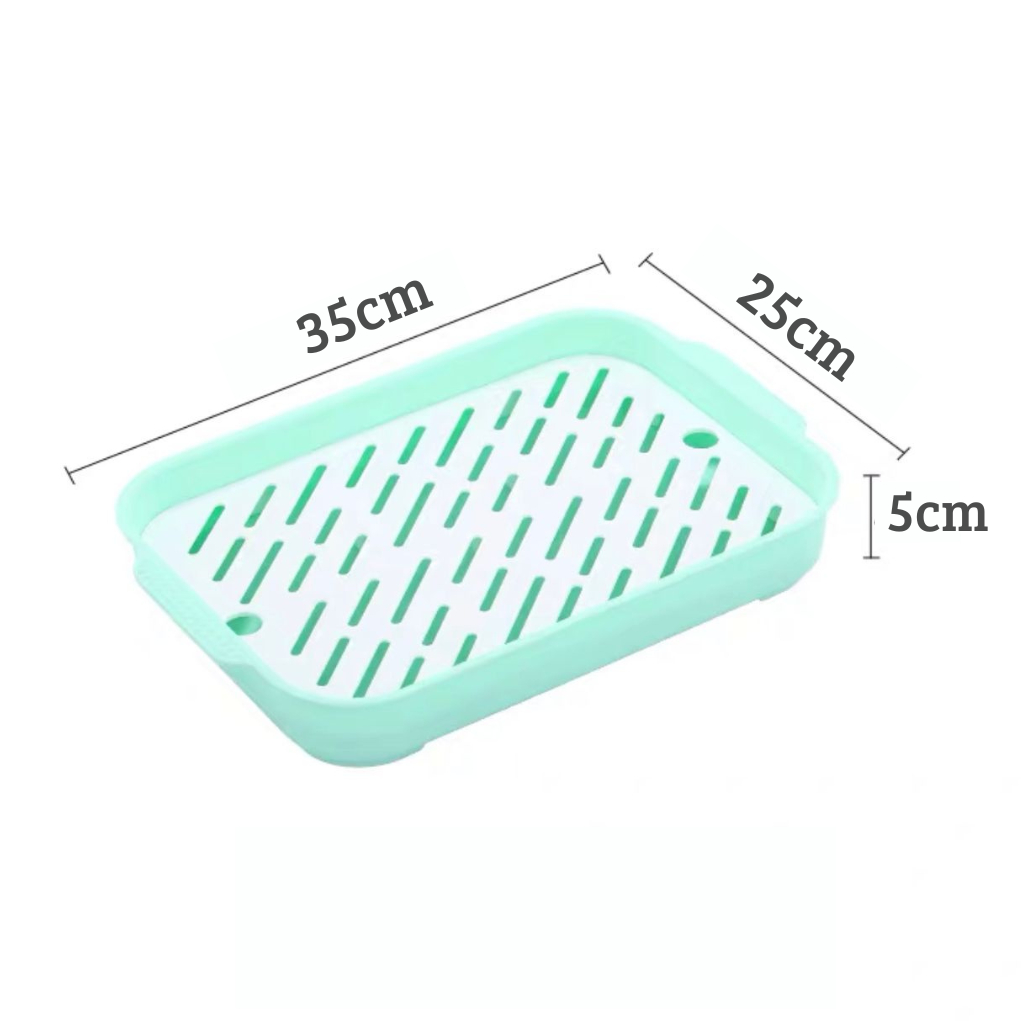 Nampan Plastik Baki Serbaguna Dengan Pengering / Dapur Nampan Pengering Tiris Air Gelas Piring Mangkuk Buah