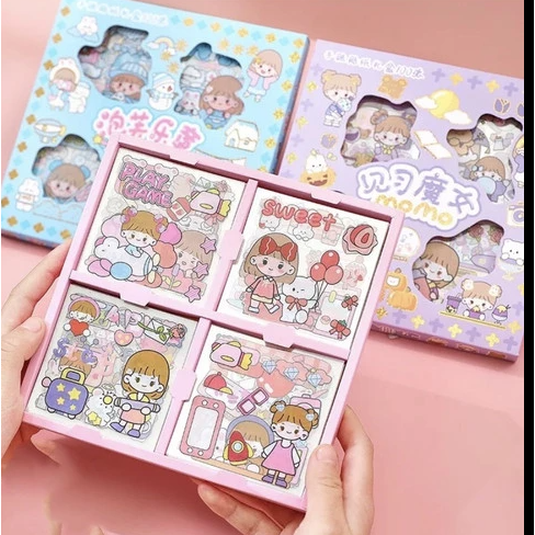 Stiker MOMO Motif Kartun Korea Lucu