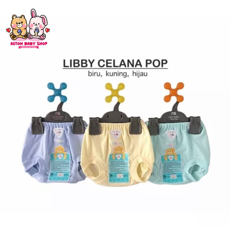 Libby Celana Pop Polos Warna Celana pendek bayi