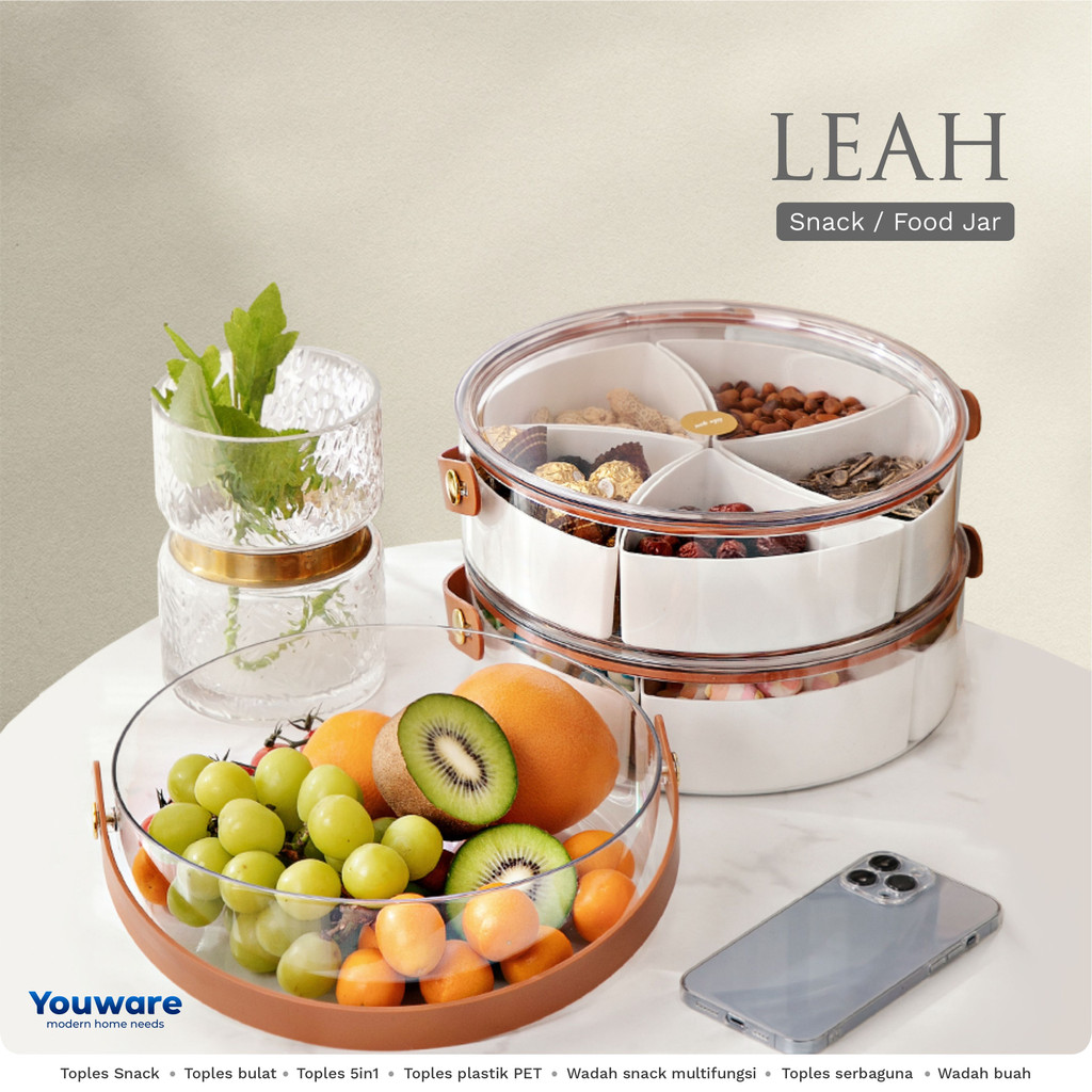 YOUWARE - LIZZ LEAH TOPLES PLASTIK BULAT PENYIMPANAN SNACK KUE BAHAN MAKANAN KEKINIAN KONTAINER
