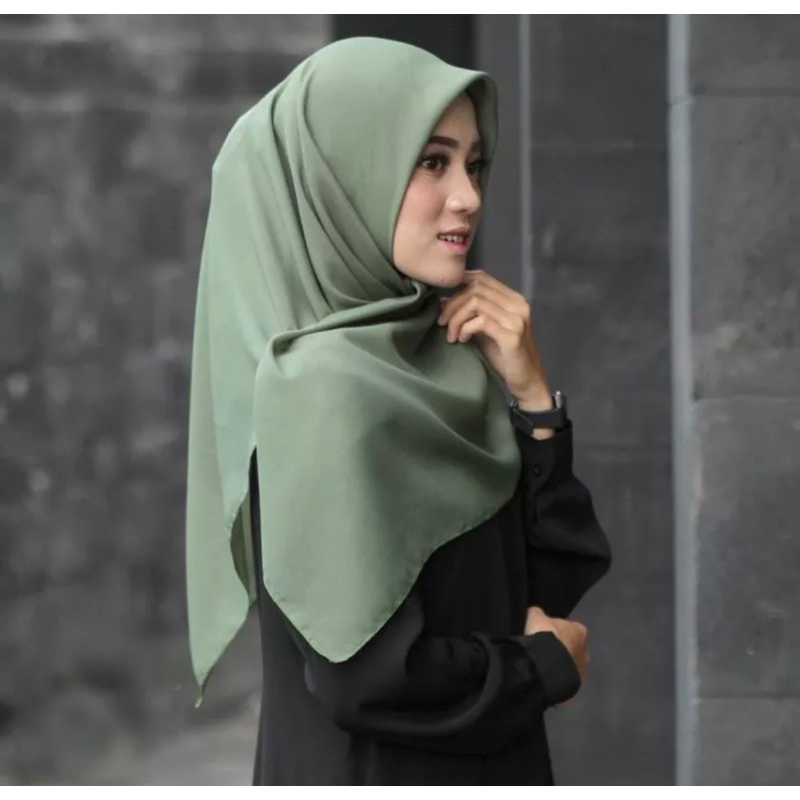 Bella Square Hijab Segi Empat Bela Square Sage Premium Segi Empat Sage Bella Square Bella Square Sag