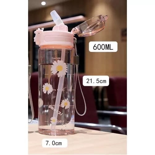 Botol Minum Flip Cover Flower 600ml