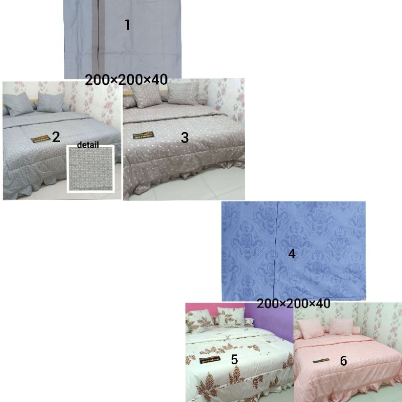 200x200x40 Sprei PERCA my love extra king kasur no 0 tinggi 40 katun tebal