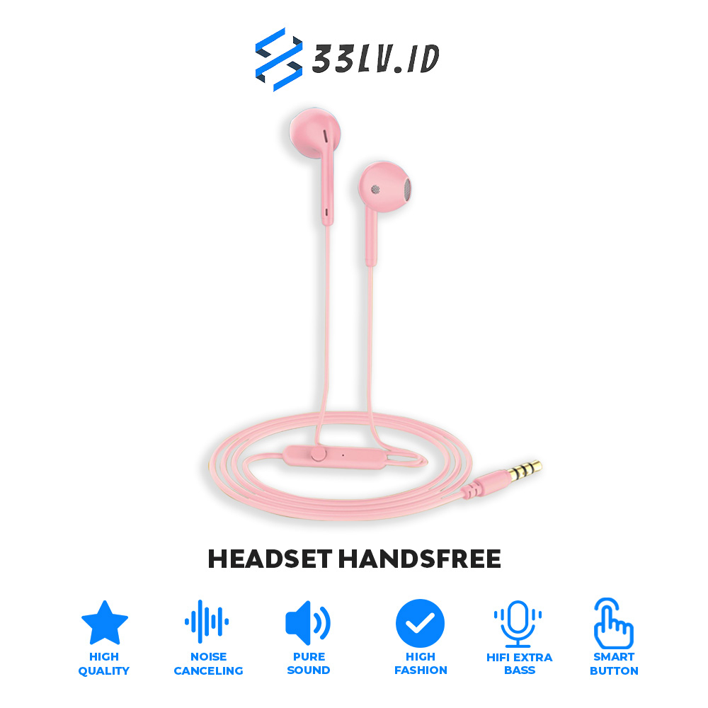 【33LV.ID】Hf headset macarone U30 Mate Color Hifi Extra Bass