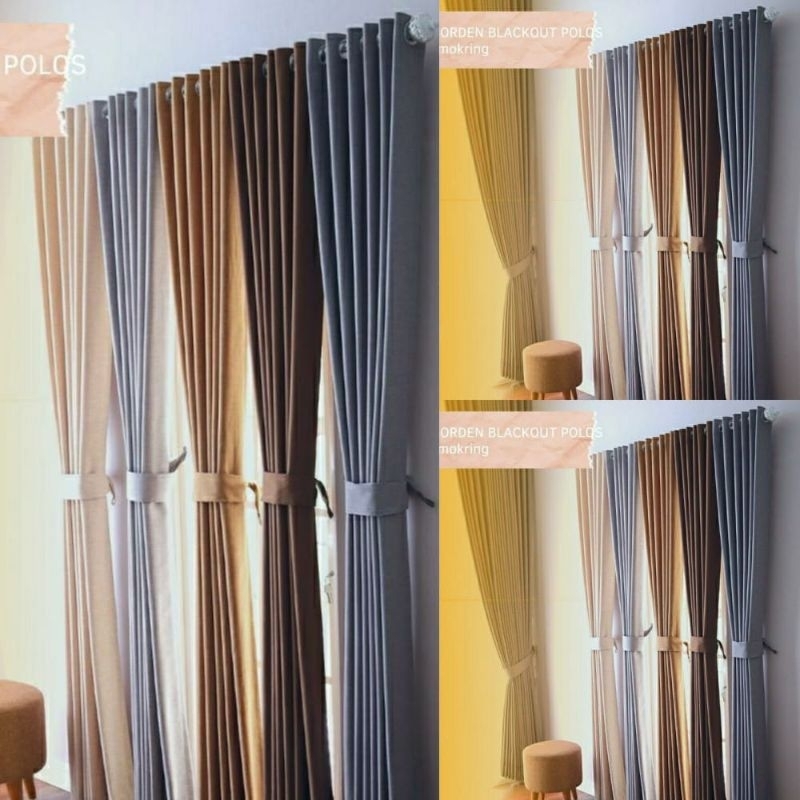 Gorden Blackout Polos Import Jendela Pintu Kamar Minimalis Panjang Pendek