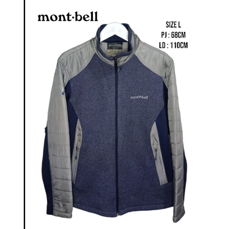 JAKET OUTDOOR BULU ANGSA MONTBELL SECOND | JAKET BULU ANGSA COLORBLOK MONTBELL THIRFT MURAH