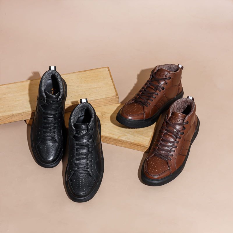 Sepatu/Boots Sneaker Kulit Pria Terbaru Original Leather - Az2422