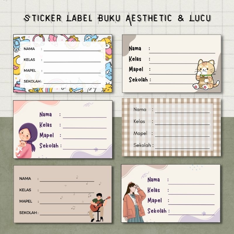 

STICKER LABEL BUKU PELAJARAN - STICKER MAPEL AESTHETIC & LUCU