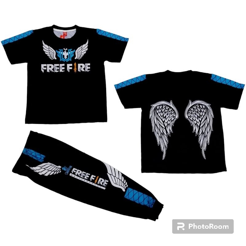 SETELAN BAJU GAMING FREE FIRE/SETELAN CELANA BNL ANGEL/BISA CUSTOM NAMA