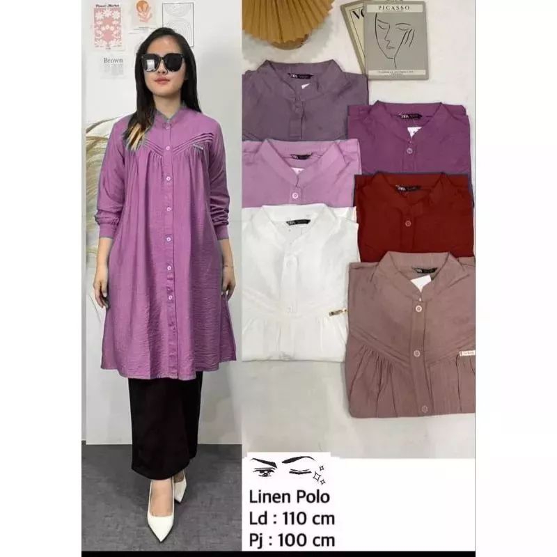 LONGDRES TUNIK POLO LINEN