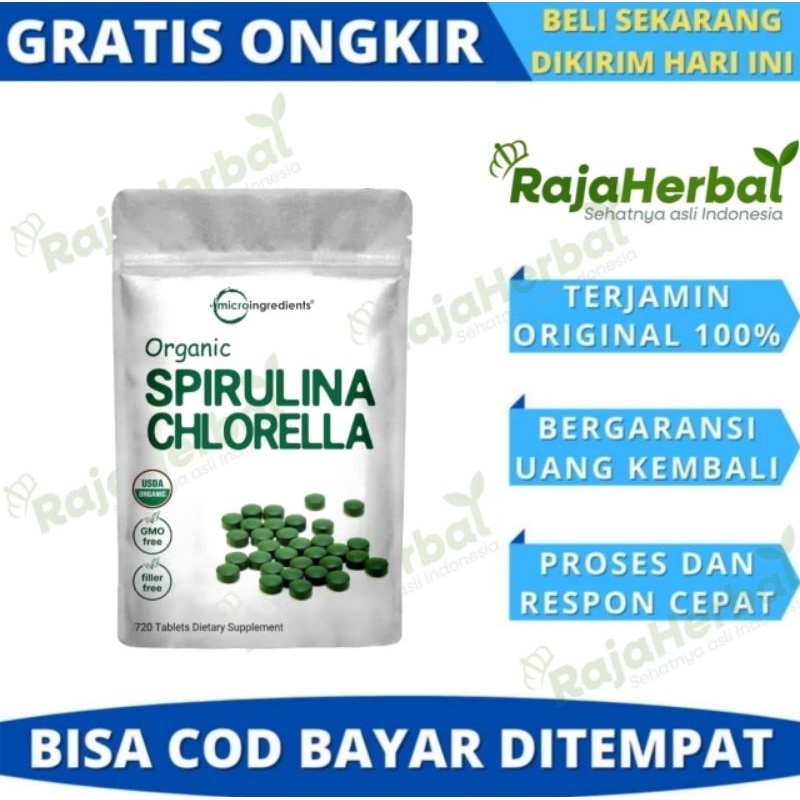 Microingredients Organic SPIRULINA & CHLORELLA 720 Tablets