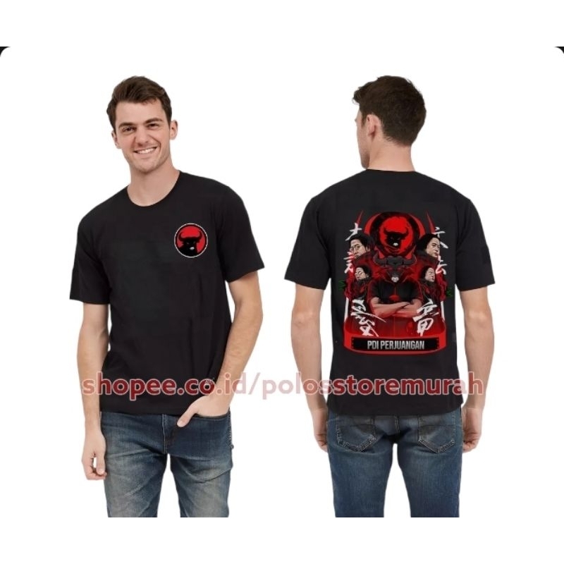 Cod Kaos PDIP Keren MOTIF KARTUN Kaos Puan Maharani Kaos Pria Distro Pdip Banteng Merah Baju