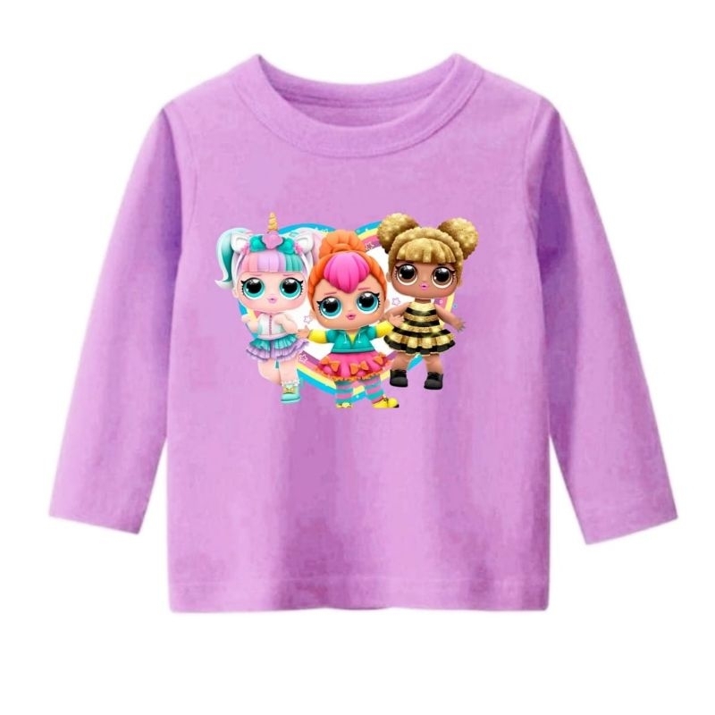 Baju kaos anak Lengan panjang usia 1-12 Tahun  boneka lucu(Lol)