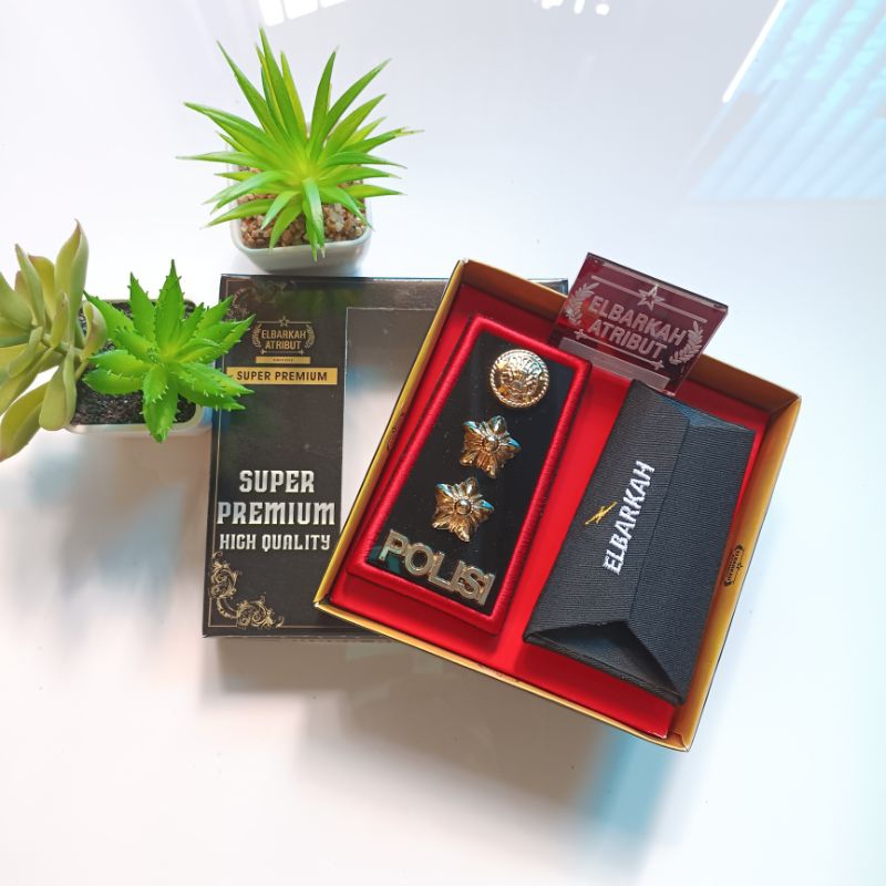 PANGKAT PDH AKBP POLISI FULL AKRILIK GLOSS LIS MERAH BORDIR PREMIUM