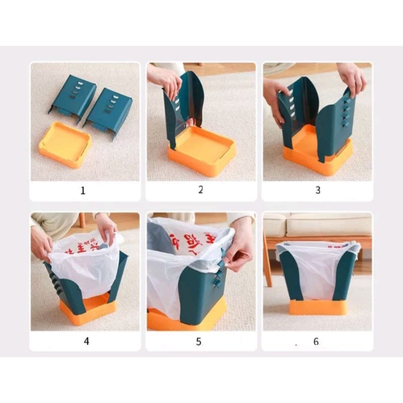 Tempat sampah lipat multifungsi