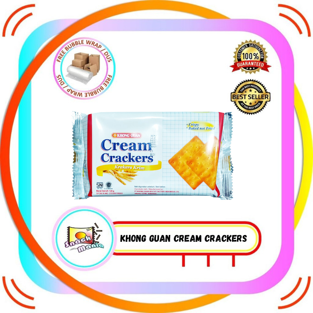 

Khong Guan Cream Crackers 120 gram Gaben Biscuit Gabin Bickuit