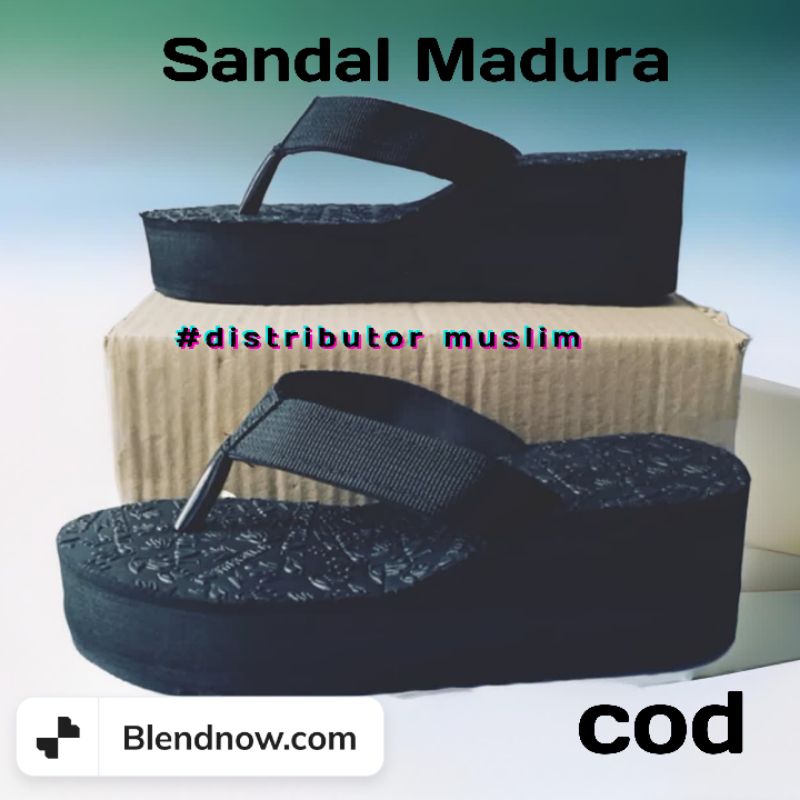 Sandal Madura Cewek Tinggi 6cm Bahan Spon Terkuat Bisa Pesan Sesuai Selera Produksi Sendiri Kerajinan Tangan Madura