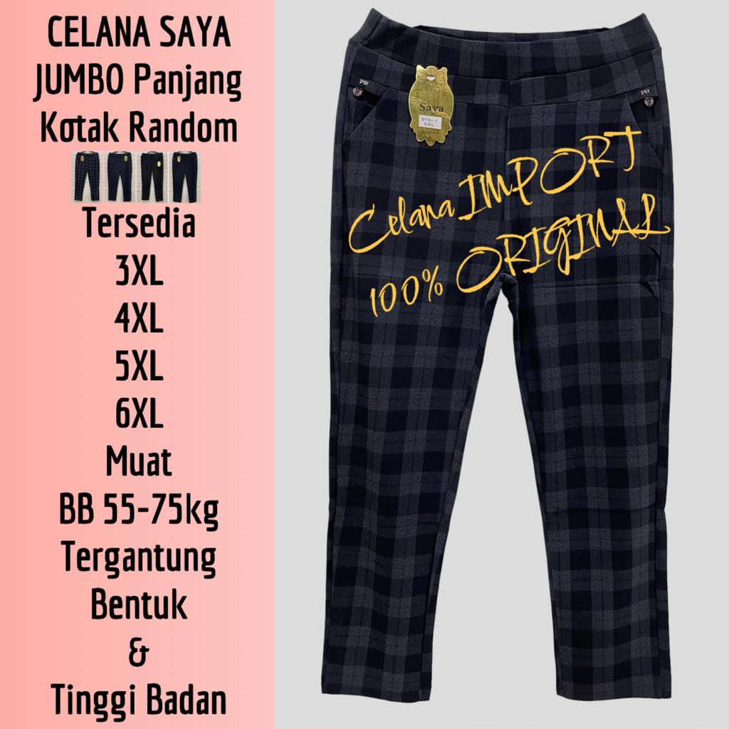 PROMO!! CELANA SAYA MOTIF KOTAK 3XL-6XL ( 55-80kg )REAL PICT !!!