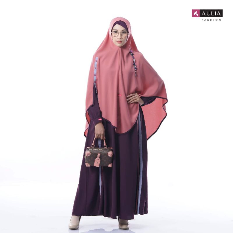 SET GAMIS SALMA DARK PURPLE BY AULIA FASHION / GAMIS SYAR'I AULIA / SET GAMIS / BAJU SET SYAR'I / SE