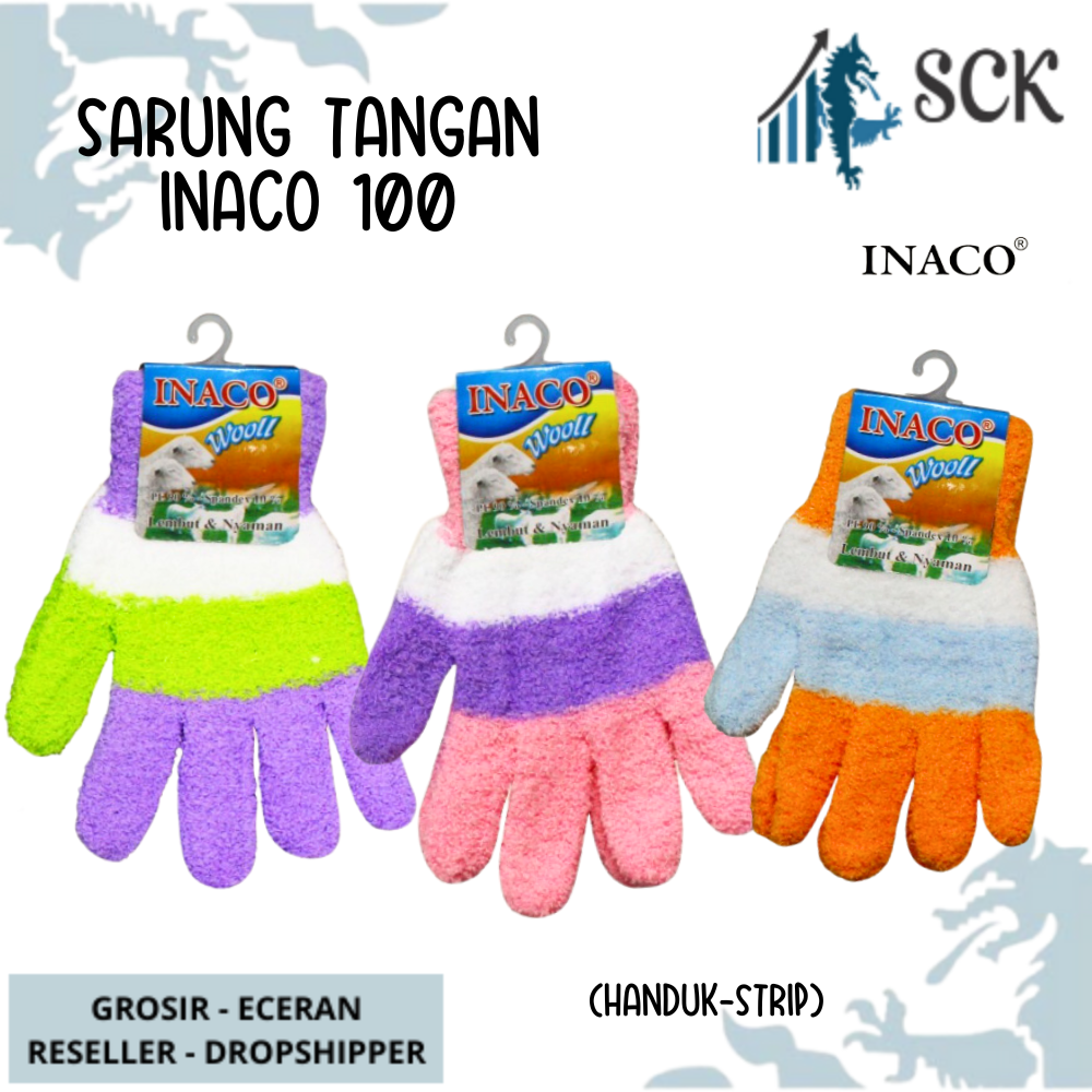 Sarung Tangan INACO 100 Polos SALUR / Sarung Tangan Perempuan Dewasa Wanita / Perlengkapan Otomotif - sckmenwear GROSIR