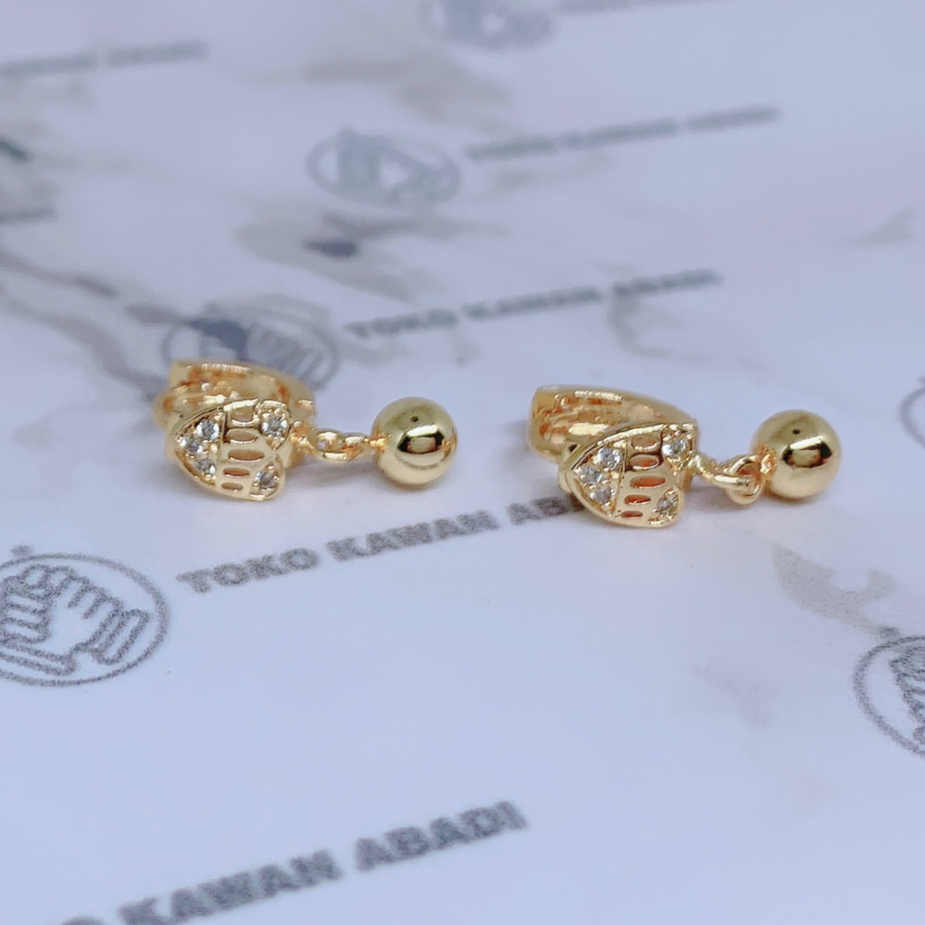 Anting Anak Perempuan Xuping Gold Motif Permata Silang *04